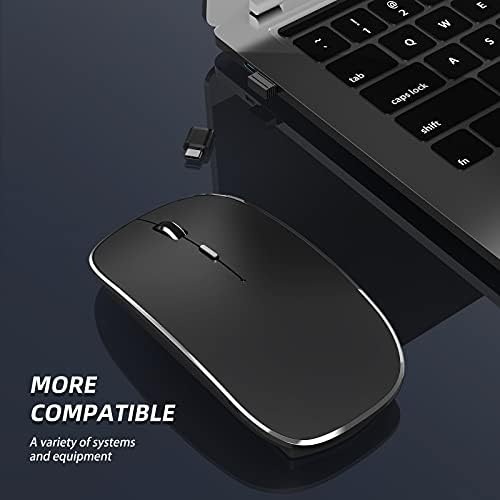 Elevate Your Computing Experience with the Q23 S Black Wireless Mouse – Rechargeable, Dual Mode USB-A & Type-C, Silent Operation, and 3 Adjustable DPI for Ultimate Precision and Versatility Across Laptops, Macs, PCs, and Android Devices