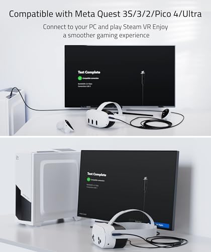 Syntech 16 FT Link Cable for Oculus Quest 3 & PCVR – High-Speed USB 3.0 to USB C Cable for Enhanced Gaming Experience – Compatible with Meta Quest 2, Pro, Pico 4 & More – Durable, Flexible Design for Seamless VR Connectivity