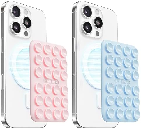 Klearlook Magnetic Suction Phone Mount Set – 4 Stylish Colors for Mag Safe Cases, Hands-Free Selfie Grip for Tik Tok & Content Creators, Lightweight & Portable, Secure Magnetic Attachment for Effortless Video Recording and Photography
