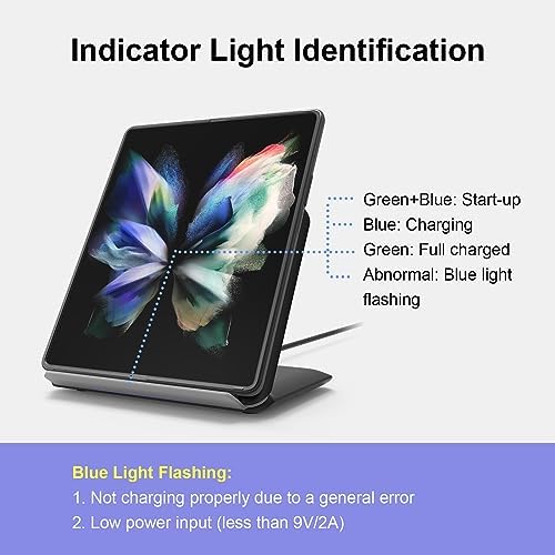 Geyo 2-in-1 Rapid Wireless Charging Station for Samsung Galaxy Z-Fold Series – Versatile Dual Device Charger for Galaxy Buds 3/3 Pro/2/2 Pro/Live with Included PD Adapter – Advanced 3-Coil Technology for Efficient Power Delivery and Sleek Black Finish