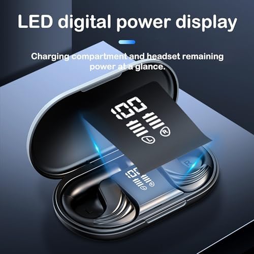 Active Lifestyle Open-Ear Bluetooth Headphones: Superior Noise Cancelling Earbuds with LED Battery Display and Effortless Wireless Charging – Tailored for Fitness, Running, and Sports with Advanced Bluetooth 5.3 Connectivity for Unmatched Stability and Comfort