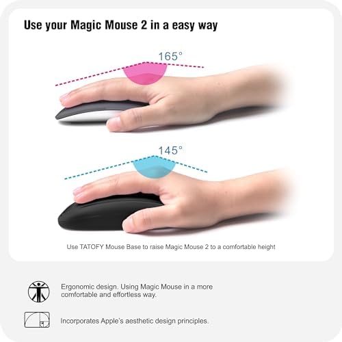TATOFY Wireless Charger for Magic Mouse 2 – Ergonomic Design with Lightning Compatibility, Fast Charging Base, and Sleek White Finish for Ultimate Comfort and Efficiency in Your Workspace