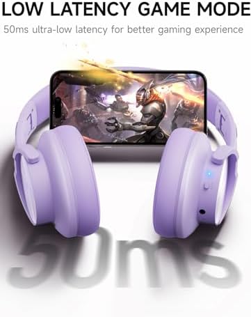 Transform Your Sound Experience with Picun B8 Over-Ear Wireless Bluetooth Headphones – Incredible 120-Hour Battery Life, Custom EQ Modes, and Powerful Deep Bass for Ultimate Immersion – Ideal for Travel, Office, and Daily Adventures in Chic Purple