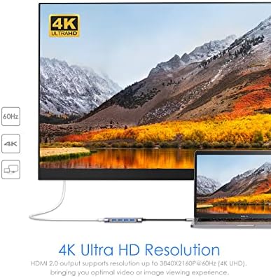 LENTION USB-C Multi-Port Hub – 4 K HDMI Output, 100 W Power Delivery, and 4 USB 3.0 Ports for Ultra-Fast Data Transfer | Perfect for 2024-2016 Mac Book Pro, New Mac Air, Surface, Chromebook, i Phone 15 & More | Space Gray Adapter for Enhanced Connectivity and Productivity