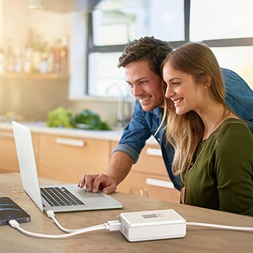 100 W USB-C 5-Port Charging Hub: Premium Fast Charger for i Phone, i Pad, Mac Book & Samsung – Compact Travel Power Station with Flat Plug Design for Space-Saving Efficiency and Universal Device Compatibility