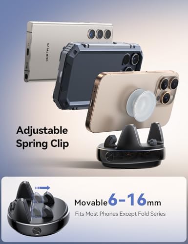 JOYROOM 360° Rotating Car Phone Holder – Anti-Slip Dashboard Mount for Seamless Smartphone & GPS Integration – Sun Glare Blocking for Clearer Navigation – Universally Compatible with Pop Grips & Mobile Devices – Superior Stability for a Safe Driving Experience