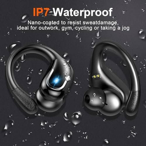 Ultimate Wireless Sport Earbuds with 75-Hour Playtime, Bluetooth 5.4 Connectivity, and IP7 Waterproof Rating – Noise-Canceling Earphones with Deep Bass for Gym, Running, and Outdoor Activities – Enhanced Comfort and Stability for Active Lifestyles