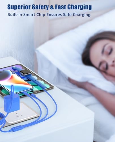 Ultimate 3-in-1 Fast Charging Cable for Apple Devices – 20 W USB-C Charger with 6 FT Length for Seamless Compatibility with Apple Watch Ultra2/SE/10/9/8/7/6/5/4/3 & i Phone 15/16 Pro Max/14/13/12/11 – Elegant White Design for Effortless Organization and Rapid Charging Efficiency