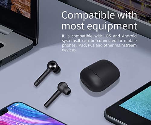 Bluedio Hurricane-HI Black True Wireless Earbuds with Advanced Face Recognition Technology – Bluetooth V5.0 Sports Headphones for Active Lifestyles with Built-in Mic and Charging Case – Superior Sound Quality and Ergonomic Comfort for Running and Daily Use