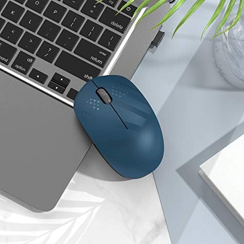 Light Blue Wireless Mouse – Ultra-Quiet 2.4 GHz Noiseless Computer Mouse with USB Receiver for Seamless Windows Experience – Portable, Ergonomic Design for Home, Office, or Travel