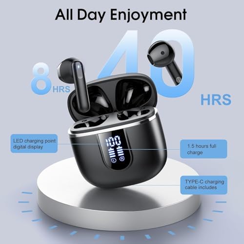 Elevate Your Listening Experience with Cillso Hi-Fi Wireless Earbuds – Advanced Bluetooth 5.4 Technology, Superior ENC Noise Cancellation, 40-Hour Playtime, IP7 Waterproof Durability, Elegant Rose Gold Aesthetic, Dual LED Battery Display, and Rapid USB-C Charging for Ultimate Convenience
