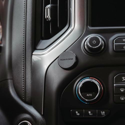 Rokform Low Pro Magnetic Phone Mount – Universal 1-Inch Magnetic Holder for Secure Hands-Free Navigation in Vehicles, Featuring Robust 3 M VHB Adhesive for Reliable Flat Surface Attachment, Sleek Black Aesthetic Compatible with All Phone Cases for Effortless Communication and Safety Enhancement