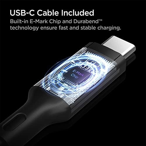 Spigen 40 W Dual USB-C Wall Charger with Ga N Technology – Fast Charging for i Phone 15 Pro Max, Mac Book Air & Galaxy Z Flip 5 | Compact, Foldable Design for On-the-Go Convenience | Dual 30 W Output for Simultaneous Device Charging | Optimal Efficiency & Durability for Modern Tech Users