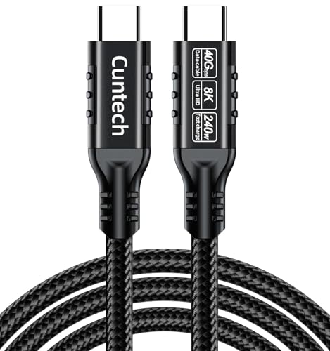 USB C 90 Degree Right Angle Cable 3.3ft 2-Pack, 240W PD Fast Charging 40Gbps Data Transfer 8K/4K Video USB C Cable for Thunderbolt 4/3 MacBook for iPhone 15 iPad Samsung Galaxy Other Type C Devices – Enhanced Compatibility and Speed