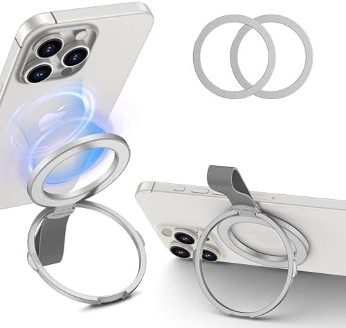 Revolutionary Magnetic Phone Grip Stand for i Phone 16 Series – 2-Pack Magsafe Kickstand & Ring Holder for Secure Handling, Effortless Wireless Charging, & Hands-Free Viewing – Compatible with i Phone 15 & 16 Models – Elevate Your Smartphone Experience with Durable Design & Sleek Aesthetics