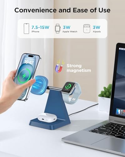 Revolutionize Your Charging Experience with the 3 in 1 Magnetic Wireless Charger – Fast, Compatible, and Space-Saving Solution for Smartphones, Smartwatches, and Earbuds