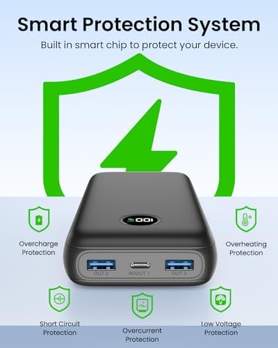 Ultra-High Capacity 27000 m Ah Portable Power Bank – Advanced USB-C 22.5 W PD QC4.0 Fast Charging with LED Display, Triple Output for i Phone, Samsung, i Pad & More – Ultimate Travel Companion for On-the-Go Charging Efficiency