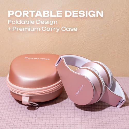 Experience the Ultimate in Comfort and Sound with Power Locus Stylish Purple & White Wireless Over-Ear Headphones – Hi-Fi Stereo Quality, Foldable Design for Travel, 12-Hour Battery Life, and Built-In Microphone for Hands-Free Calls – Perfectly Compatible with i Phone, Samsung, and LG Devices