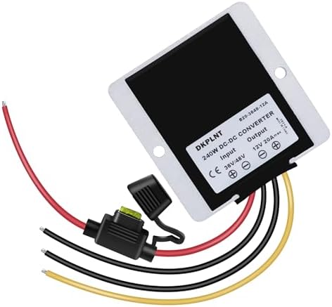High-Efficiency 12 V Voltage Regulator Transformer for Golf Carts – 240 W 48 V/36 V to 12 V Converter with Built-in Fuse for Optimal Performance and Safety Enhancements