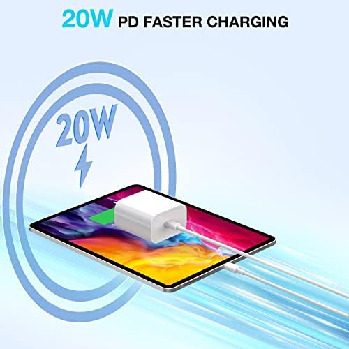 10-Foot Ultra-Fast i Phone Charging Cable 3-Pack with USB-C PD Wall Charger – Exceptional Compatibility for i Phone 14/13/12/11 Pro Max/XS Series – Durable Lightning Cable Solution for On-the-Go Charging Convenience and Rapid Power Delivery