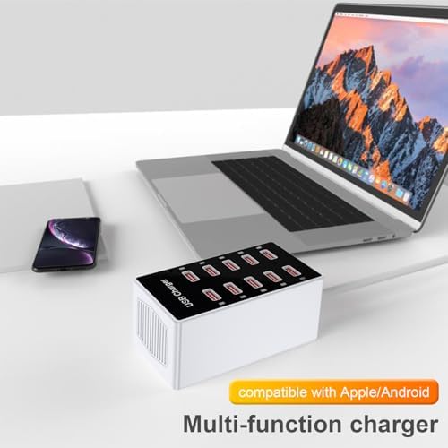 Multi-Device USB Charging Hub with 10 High-Speed Ports – Smart Plug Power Strip for i Phone 15/14/13, i Pads, Galaxy Watches & Android Phones – Ultimate Fast Charging Solution for Home & Office Efficiency