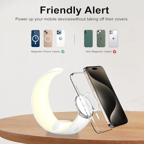 Revolutionary 3-in-1 Wireless Charger with Magnetic Alignment for i Phone, Apple Watch & Air Pods – Fast Charging Dock with Adjustable LED Light for Enhanced Charging Experience and Sleek Design