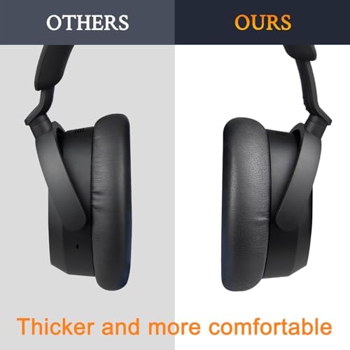 Upgrade Your Sennheiser Accentum & Accentum Plus with SOULWIT Premium Earpads – Luxurious Soft Protein Leather & High-Density Foam for Unmatched Comfort and Superior Noise Isolation – Sleek Black Replacement Ear Cushions for Wireless Headphones – Effortless Installation for Enhanced Sound Quality