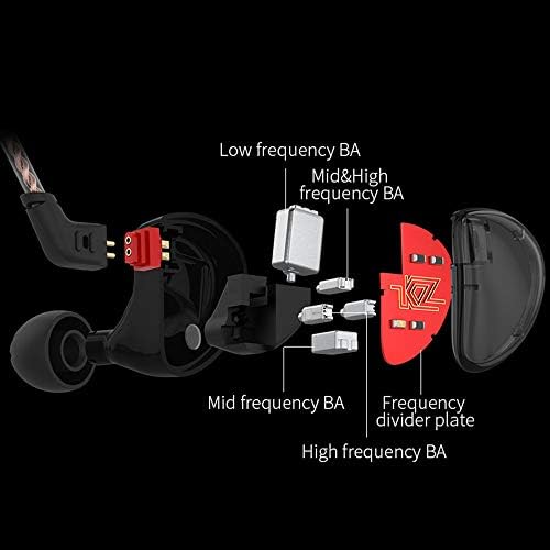 Linsoul KZ AS10 Hi-Fi Stereo Earbuds with 5 Balanced Armature Drivers – Premium Noise-Canceling In-Ear Headphones for Unmatched Sound Clarity, Detachable 0.75 mm Cable, Sleek Black Design for Comfort and Style