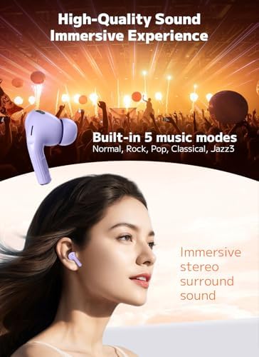 Advanced Bluetooth 5.4 Wireless Earbuds with Active Noise Cancelling (ANC) and Immersive Deep Bass – Uninterrupted 48-Hour Playtime for Ultimate Comfort and Connectivity, Ideal for Workouts, Travel, and Home Entertainment