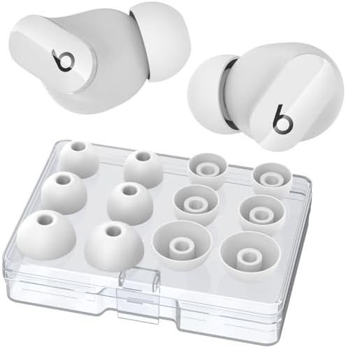 Aha Style Silicone Ear Hooks for Beats Studio Buds 2021 – 3 Pairs of Anti-Slip Covers for Ultimate Comfort and Secure Fit – Perfect for Running and Active Lifestyles – Classic Black Earbud Accessories Enhancing Audio Experience Without Charging Case Compatibility