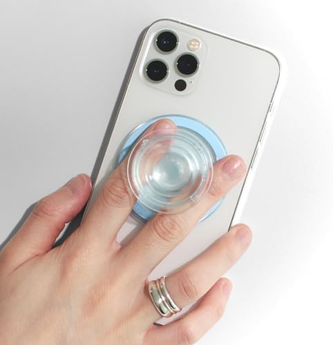 Vibrant Violet Mag Safe-Compatible Mobile Grip Stand – Stylish and Ergonomic Collapsible Accessory for Enhanced Usability – Transform Your Smartphone Experience with Trendy Translucent Design and Ultimate Comfort