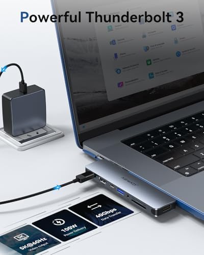 Transform Your Workspace with the Ultimate 9-in-1 USB C Hub Multiport Adapter for Mac Book Pro & Air – High-Speed 4 K HDMI Output, 100 W Power Delivery, and Effortless Connectivity for i Pad Pro, i Mac, and More – Enhance Productivity with 5 USB Ports and SD/TF Card Reader for Seamless Data Transfer and File Access