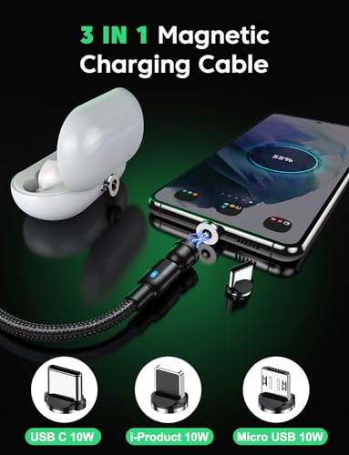 VAFOTON 60W USB C to USB C Charger Cable, 3pcs Phone 15 USB Charging Cable PD3.0 180°Type C Charging Cable for Phone 15/15pro/15plus/15 pro max Laptop Tablet (Black, 3.3FT+3.3FT+6.6FT+6.6FT) – Enhanced Compatibility and Speed