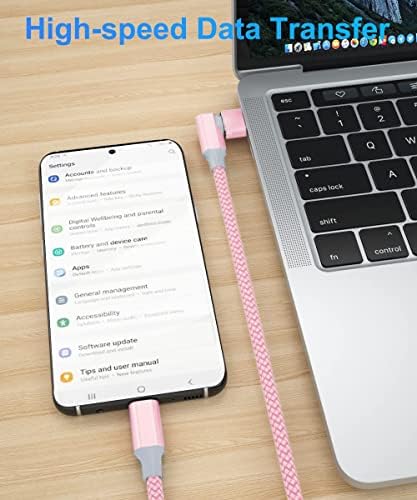 Elebase Right Angled USB Type C to C 100W Cable 6.6FT with USB A Adapter,90 Degree Power Delivery Fast Charging PD Charger Cord for MacBook Mac Pro,iPad 10 10th Air 4 4th 5 5th Mini 6 6th Generation – Enhanced Compatibility and Speed