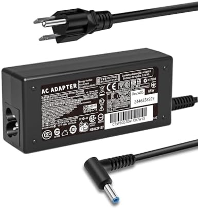 High-Performance 65 W/45 W HP Laptop Charger with Smart Blue Tip – Universal AC Power Adapter for Pavilion x360, Envy, Pro Book, and Stream Series – Compact and Efficient Power Solution for Optimal Device Compatibility – 19.5 V, 3.33 A Output with Versatile Connector (4.5 x 3.0 mm) – Ideal Replacement for Multiple HP Models Including Elite Book and Spectre x360 – Reliable Power Supply with 24/7 Customer Support for Peace of Mind