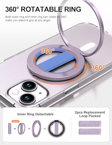 EWA Mag One Ultra Phone Grip Stand – Advanced Elastic Finger Loop & Magnetic Kickstand Holder for i Phone 16, 15, 14, 13 Pro/Max/Plus – Optimal Hands-Free Viewing & Superior Grip Stability – Sleek Black Design for Everyday Convenience