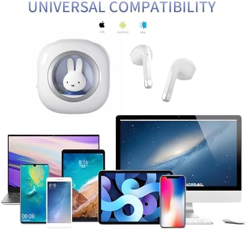 MIPOW x Miffy Bluetooth 5.3 Wireless Earbuds – Enchanting Pastel Pink Bunny Design with IPX7 Waterproof Protection for Active Lifestyles – 36 Hours of Uninterrupted Playtime & AI-Powered ENC Noise Cancellation for Superior Sound Clarity – Perfect Sport & Everyday Earbuds for All Ages