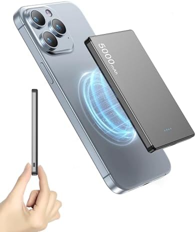 ZBF Magnetic Wireless Power Bank 5000 m Ah – Ultra-Slim Portable Charger with PD 20 W Fast Charging and USB-C Cable for i Phone 12/13/14/15/16 Pro Max – Lightweight Travel Essential for Effortless Charging on the Go