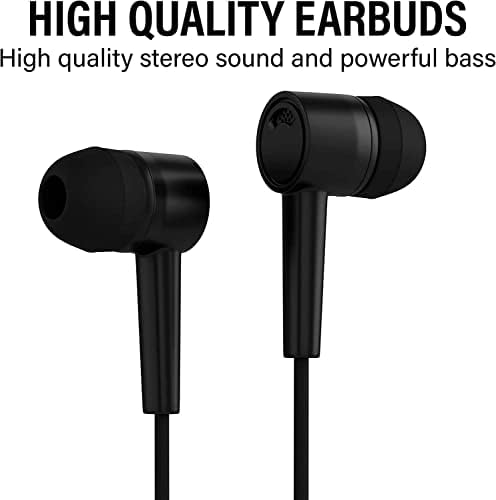 Maeline 40-Pack Wired Earbuds: High-Fidelity Noise-Cancelling Headphones with Heavy Bass | Ergonomic Design for i Phone & Android | Vibrant Colors & Clear Mic for Calls | Universal 3.5 mm Compatibility | Perfect for Music, Gaming, and Daily Commutes