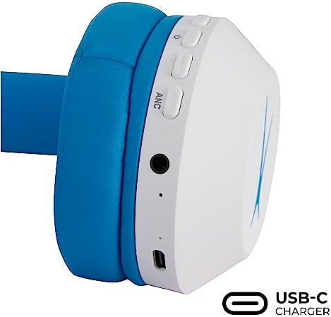 Altec Lansing Kid-Safe Wireless Headphones – Active Noise Cancellation for Children Aged 7+, 85 d B Volume Limiting, 15-Hour Battery Life, Ergonomic Foldable Design for Ultimate Comfort and Safety in Music, Movies, and Gaming