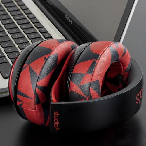 Transform Your Beats Studio Listening with Solo WIT Premium Replacement Ear Pads – Luxurious Soft Protein Leather Cushions Featuring Noise Isolation Memory Foam for Ultimate Comfort and Superior Sound Quality, Vibrant Orange Design for Enhanced Style with Studio 2 & 3 Headphones