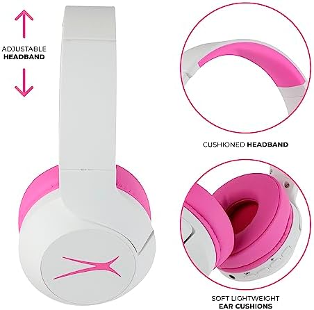 Altec Lansing Kid-Safe Wireless Headphones – Active Noise Cancellation for Children Aged 7+, 85 d B Volume Limiting, 15-Hour Battery Life, Ergonomic Foldable Design for Ultimate Comfort and Safety in Music, Movies, and Gaming
