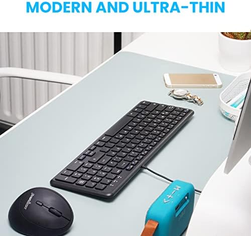 Elevate Your Typing Experience with the Perixx PERIBOARD-213 U Wired Silent USB Scissor Keyboard – Compact Design with Number Pad for Effortless Productivity, Ideal for Home and Office Use, Enhanced Compatibility, and Sleek Aesthetic – Perfect for Quiet Workspaces and Data Entry – Black US English Layout