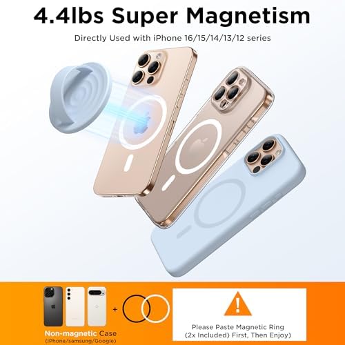 Revolutionary Magnetic Phone Ring Grip Holder – Ergonomic Silicone Finger Loop for i Phone Pro Max/Plus, 12/13/14/15/16 Series – Compatible with Mag Safe – Oat Color Enhances Aesthetics and Comfort – 360-Degree Rotation for Effortless Use – Secure Your Device with Style and Stability – Essential Smartphone Accessory for Unmatched Usability and Convenience