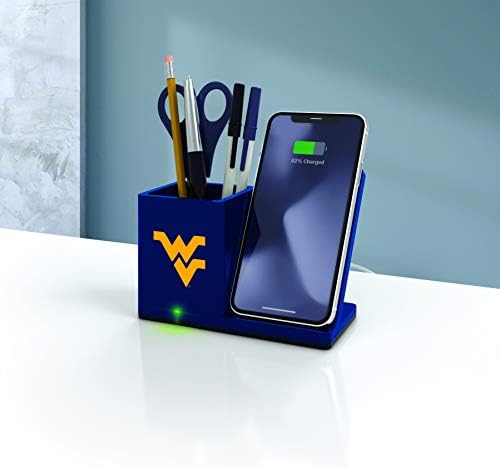 NCAA Unisex Fast Wireless Charging Stand & Desk Organizer – Stylish Multi-Device Charger for Sports Enthusiasts, Efficient Workspace Solution with Built-in Accessory Compartments