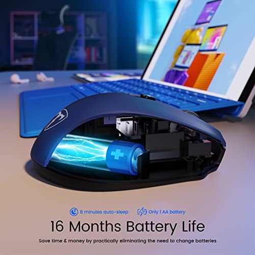 Elevate Your Workflow with the D-09 Wireless Mouse – Ergonomic USB Cordless Design, 5-Level 2400 DPI Precision, 16-Month Battery Life, Perfect for PC, Mac, and Chromebook Users – Convenient 2-Pack for Enhanced Productivity and Ultimate Comfort