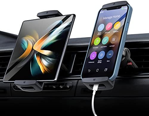 Revolutionize Your Driving Experience with the Z Fold 5 Car Mount: 360° Rotatable Tablet Holder for Ultimate Navigation and Safety – Compatible with Samsung Z Fold Series, i Pad Mini, i Phone 16, and More – Firm Grip Technology Prevents Device Slippage During Bumpy Rides – Effortless Installation on Air Vents – Lightweight Yet Robust Design for Enhanced Durability and Versatility – Stay Connected Hands-Free While Driving with This Premium Car Vent Accessory