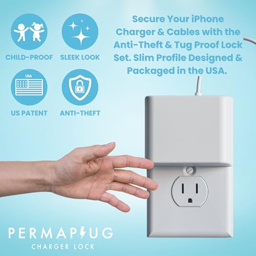 Ultimate Anti-Theft Charger Lock & Cable Protection System – Secure Your Lightning & USB-C Cords with Ease | Baby-Proof, Adult-Proof, Tug-Proof Design | Fast Installation, Durable, and Sleek Safety Device for Home, Office & Public Use | Enhanced Compatibility for Effortless Charging