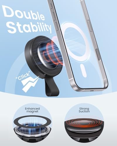 Revolutionize Your Mobile Experience with the Mii KARE Iron Grip Slim Magnetic Phone Holder – Dual Grip Technology for Ultimate Stability | Versatile Magnetic & Suction Phone Mount for Gym, Shower, Kitchen | Universal Compatibility with i Phone 16 Pro Max, 15, 14, 13, 12 | Effortless Hands-Free Operation & 360-Degree Viewing Angles for Convenience on the Go