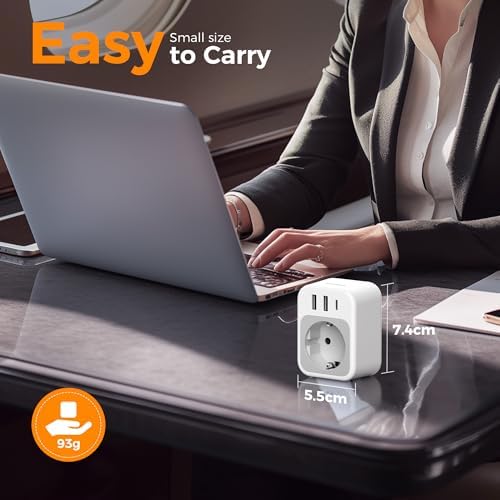 TESSAN Universal Type G UK Travel Adapter with 3 USB Ports & USB-C Charger – Effortless US to UK Plug Conversion for Global Travelers to England, Ireland, Qatar, Hong Kong, Dubai, and More – Compact Power Solution for Fast and Safe Device Charging